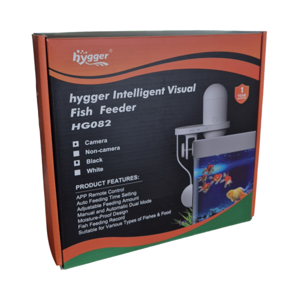 Hygger Auto Fish Feeder With Camera App BLACK Aqua Empire